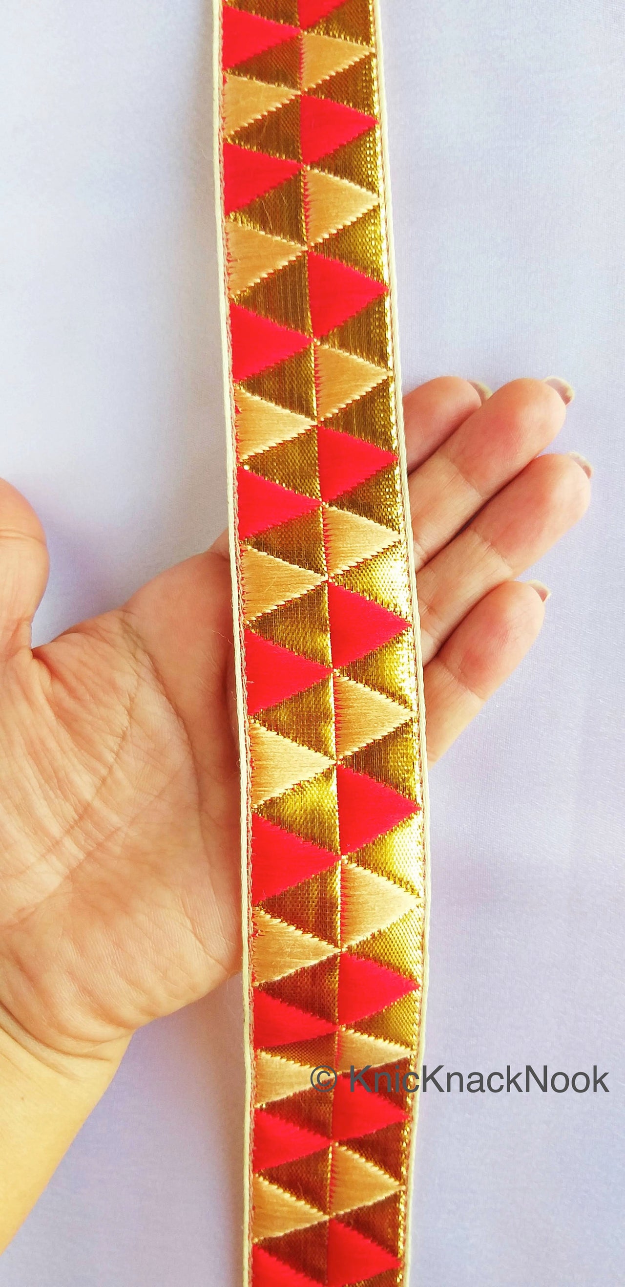 Red and Gold Fabric Trim