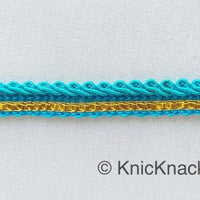 Thumbnail for Blue And Gold Gimp Trim, Approx. 8mm wide, Upholstery Trim