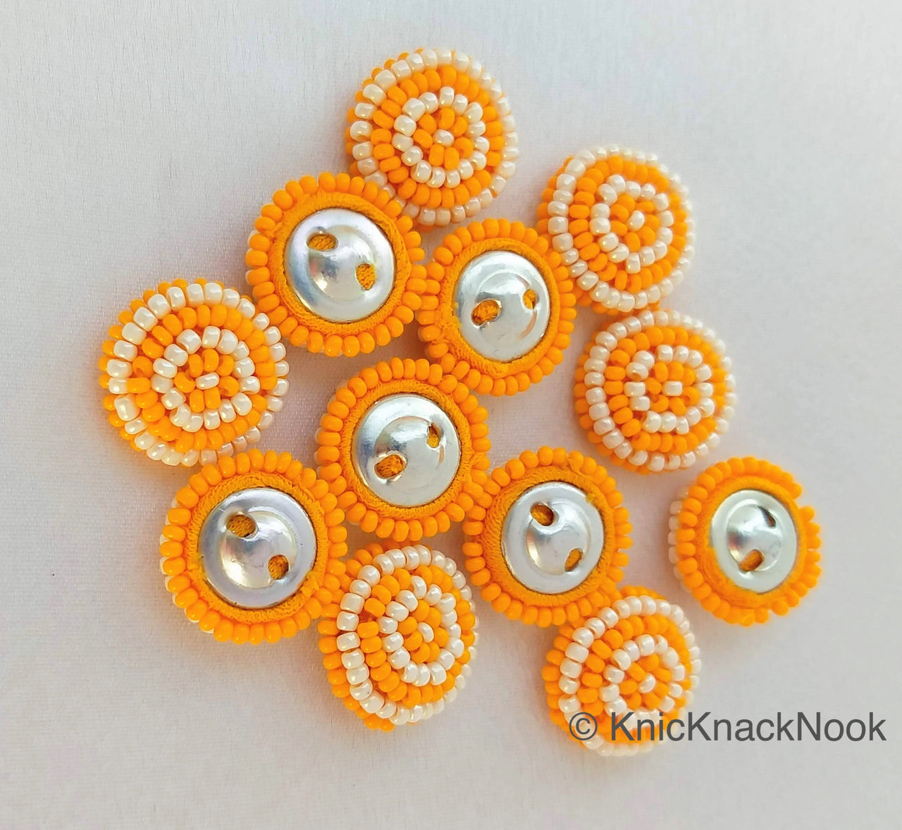 Orange And White Buttons