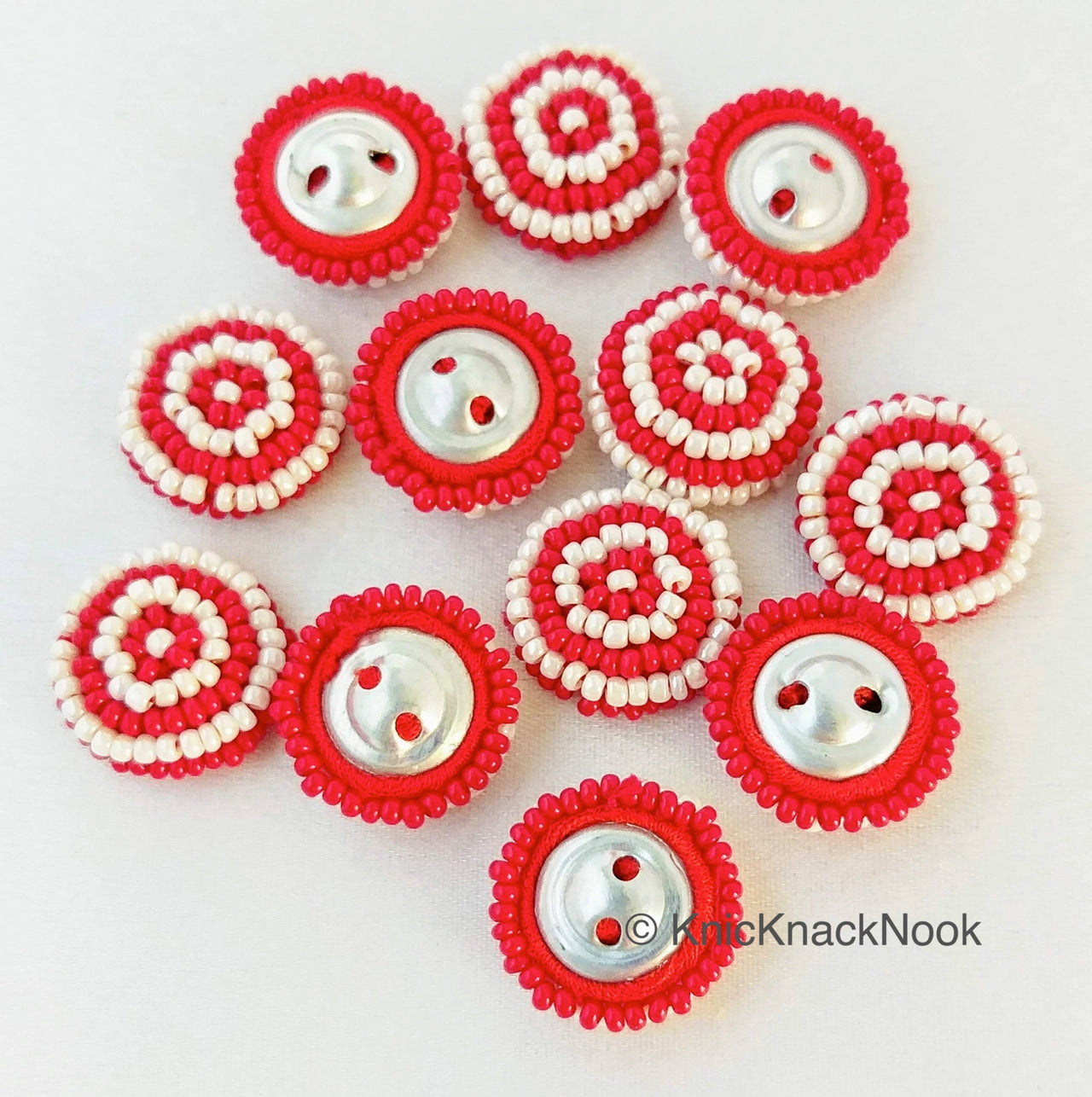 Red And White Buttons