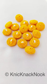 Thumbnail for Hand Knit Yellow Buttons