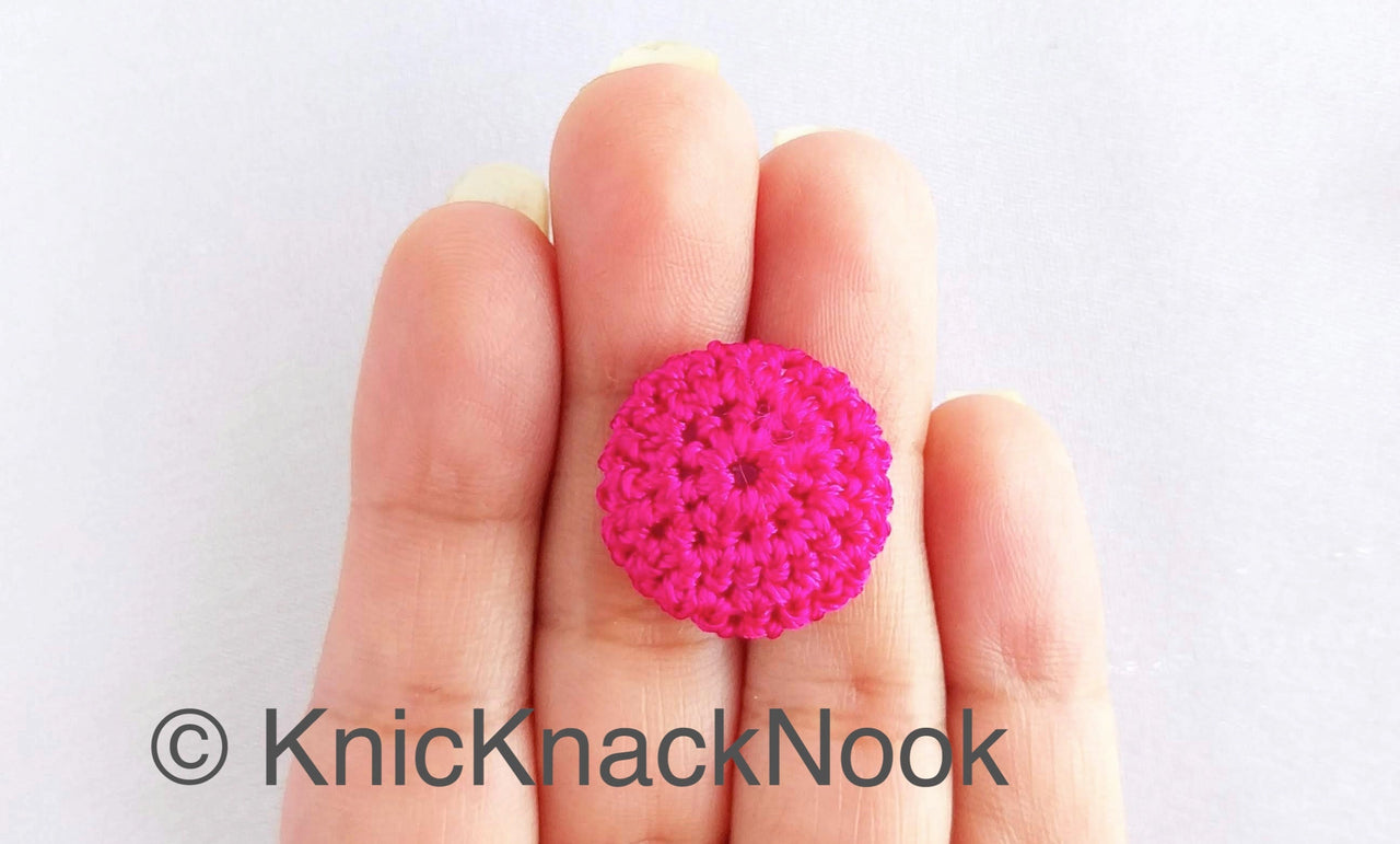 Hand Knit Pink Buttons