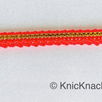 Thumbnail for Red And Gold Gimp Trim, Approx. 8mm wide, Upholstery Trim
