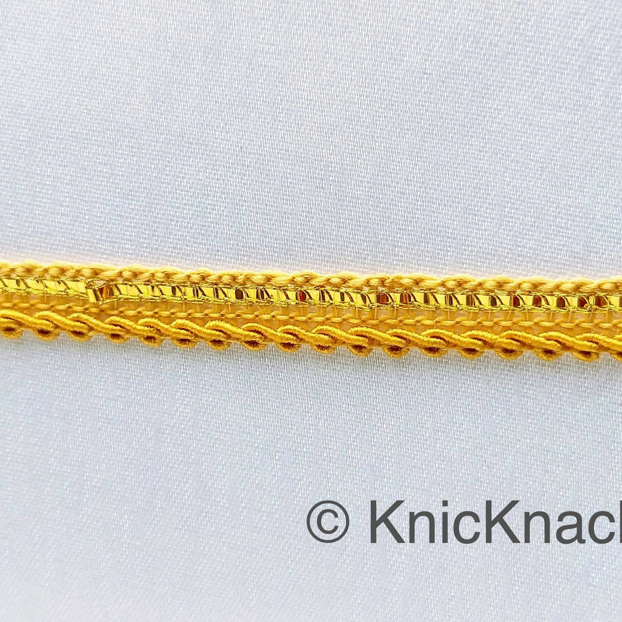 Bamboo Brown And Gold Gimp Trim, Approx. 8mm wide, Upholstery Trim