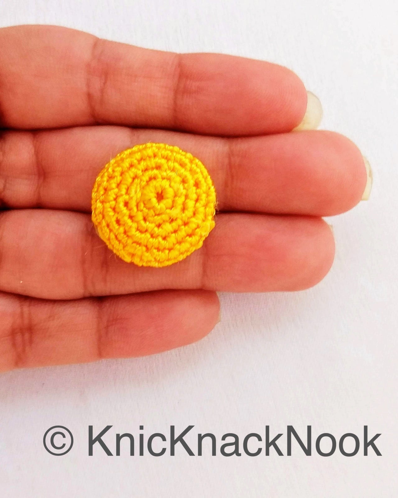 Hand Knit Yellow Buttons