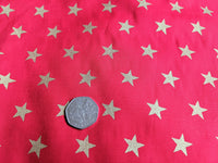 Thumbnail for Red Cotton Poplin Fabric With Gold Stars Christmas Fabric, Festive Fabric, Holiday Fabric