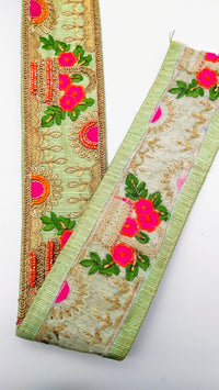 Thumbnail for Sage Green Art Silk Fabric Trim