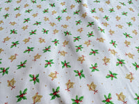 Thumbnail for Ivory Christmas Mistletoe Cotton Fabric Christmas Fabric, Festive Fabric, Holiday Fabric