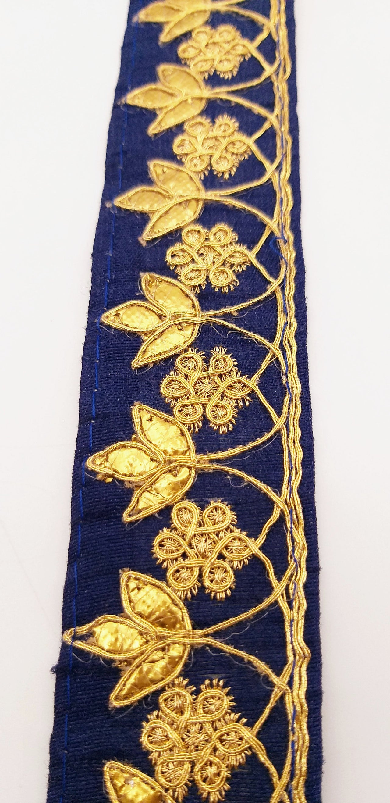 Navy Blue Art Silk Fabric Trim