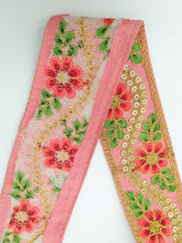 Thumbnail for Pink Art Silk Trim