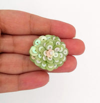 Thumbnail for Mint Green And White Iridescent Sequins Buttons
