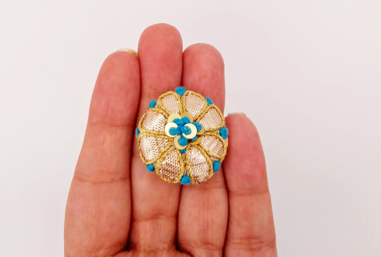 Handmade Gold Gota Patti Fabric Buttons