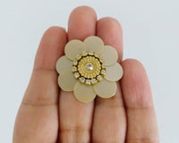 Thumbnail for 5 Light Brown Floral Applique, Sequins and Rhinestone Appliques, Headband Applique