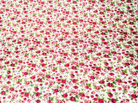 Thumbnail for Cream Poly Cotton Pink Rose Fabric, Floral Fabric, Small Print Fabric Small Flower Fabric Floral Print Fabric Quilting Fabric