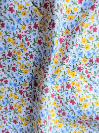 Thumbnail for Yellow And Red Poly Cotton Flower Garden Fabric, Floral Fabric, Small Print Fabric Small Flower Fabric Fabric Quilting Fabric