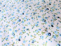 Thumbnail for Blue Poly Cotton Rose Fabric, Floral Fabric, Small Print Fabric