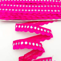 Thumbnail for Fuchsia Pink Fringe Trim With Mirrors, Boho, Bohemian Trim