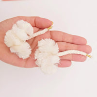 Thumbnail for 4 x Off White Pom-Pom Tassels Latkan, Pompom Decorations, Pom poms