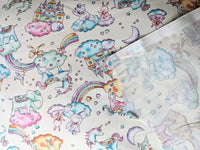 Thumbnail for Rainbow Fabric, 100% Cotton, Unicorns And Castles Fabric