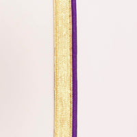 Thumbnail for 3 Yards, Flanged Insertion Gold Fabric Trim With Violet Piping, 15mm Cord piping Trim Decorative Sewing Edge Trim Flanged Piping Cord