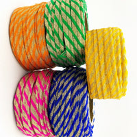 Thumbnail for Orange And Gold Stripes Piping Cord Trim, Approx. 10 mm wide, 9 Yards Trim