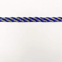 Thumbnail for Royal Blue And Gold Stripes Piping Cord Trim, Approx. 10 mm wide, 9 Yards Trim