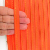 Thumbnail for 3 Yards, 5mm Flanged Insertion Piping on 10mm Band, Orange Fabric Trim