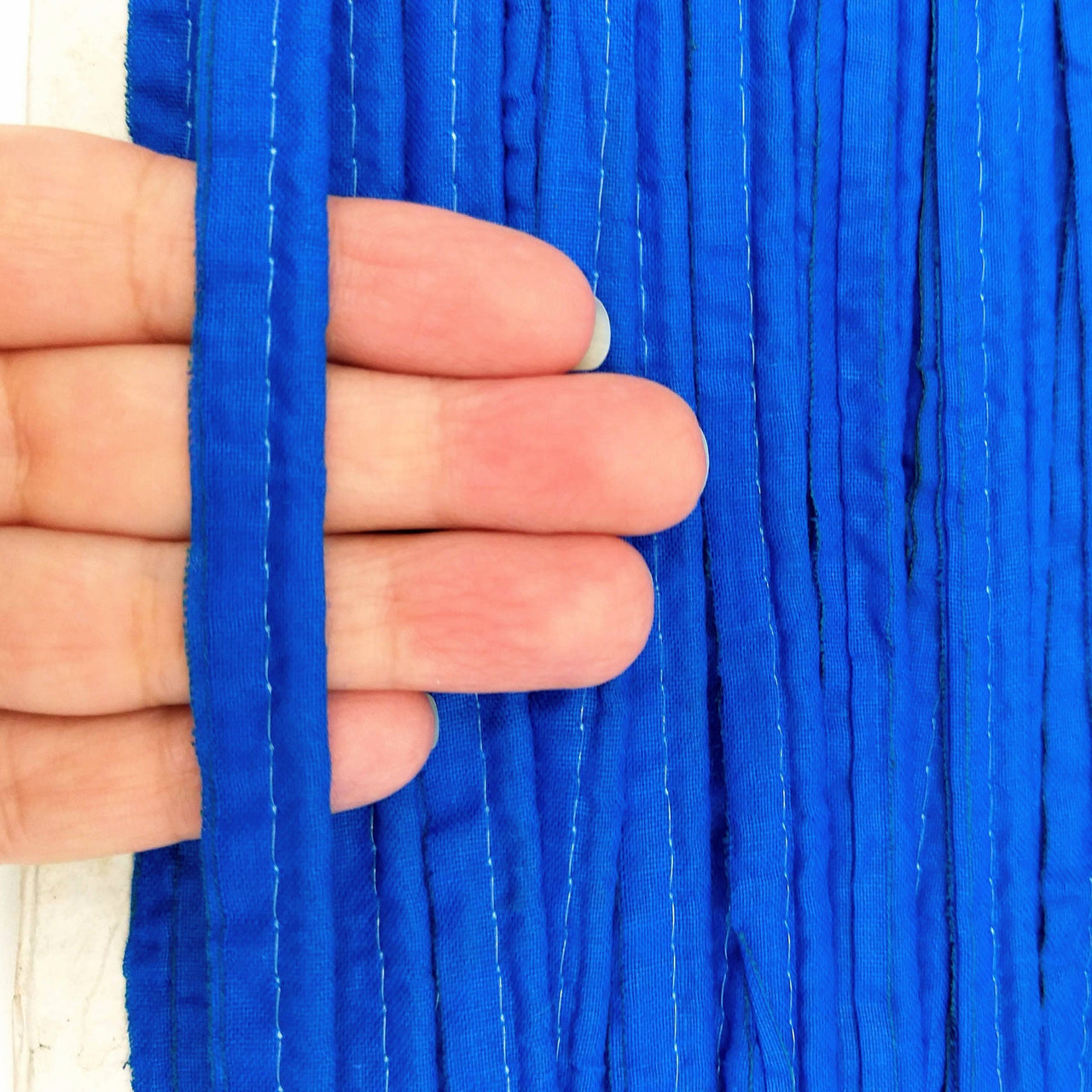 3 Yards, 5mm Flanged Insertion Piping on 10mm Band, Royal Blue Fabric Trim