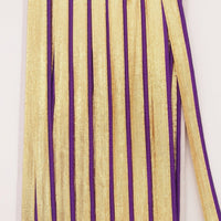 Thumbnail for 3 Yards, Flanged Insertion Gold Fabric Trim With Violet Piping, 15mm Cord piping Trim Decorative Sewing Edge Trim Flanged Piping Cord
