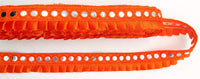 Thumbnail for Orange Satin Pleated Lace Trim, Mirrored Fringe Trimming, Approx. 30mm wide
