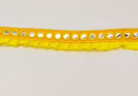 Thumbnail for Yellow Satin Pleated Lace Trim, Mirrored Fringe Trimming, Approx. 30mm wide