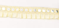 Thumbnail for Off White Satin Pleated Lace Trim, Mirrored Fringe Trimming, Approx. 30mm wide