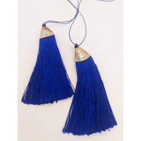 Thumbnail for Royal Blue Tassels, Artificial Silk Tassel with Cone Cap, Earring Tassel