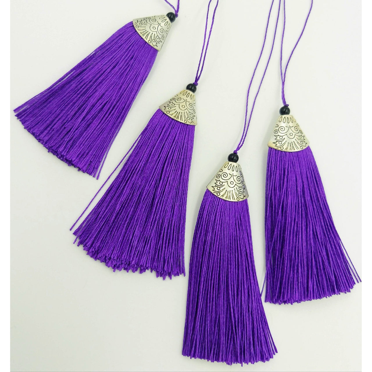 Purple Tassels Artificial Silk Tassel with Cone Cap, Earring Tassel, Bridal Tassels