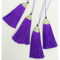 Thumbnail for Purple Tassels Artificial Silk Tassel with Cone Cap, Earring Tassel, Bridal Tassels