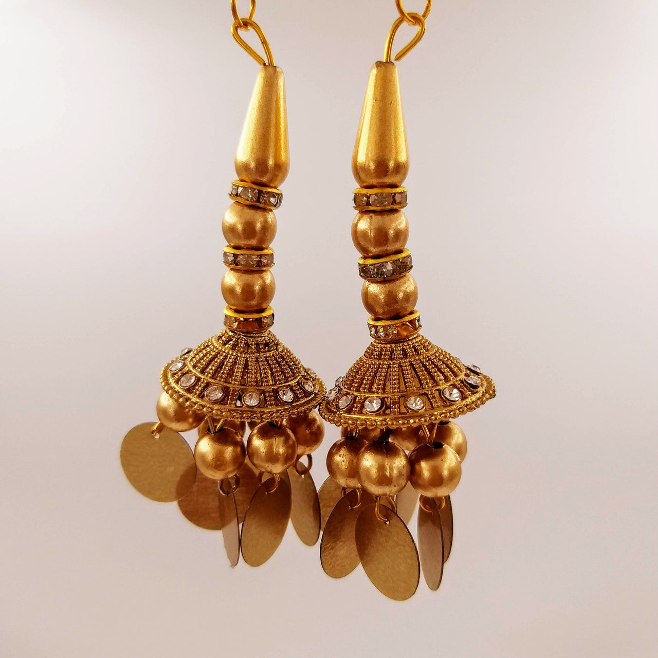 Handcrafted Gold Bead Tassels Latkan, Indian Latkans, Gold Beaded Danglers