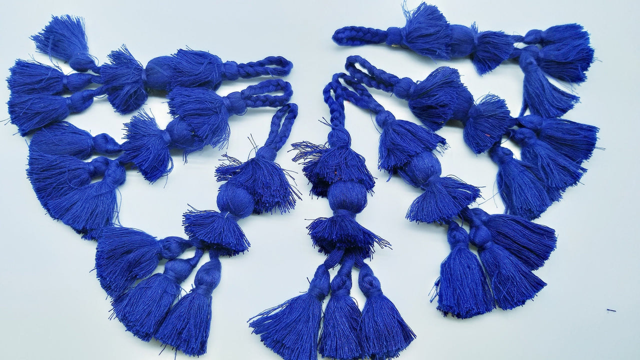 Royal Blue Tassels, Cotton Tassels, Bohemian