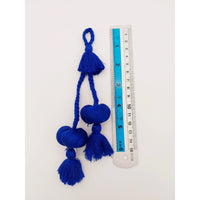 Thumbnail for Royal Blue Silk Fabric Ball Tassels Latkan Embellishments, Dupatta Tassel, Decorative Tassels