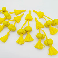 Thumbnail for Yellow Silk Fabric Ball Tassels, Latkan, Embellishments