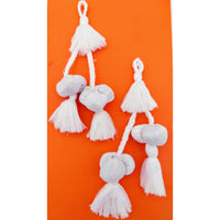 Thumbnail for White Silk Fabric Ball Tassels, Latkan, Embellishments