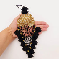 Thumbnail for Gold Hand Embroidered Black Tassels Latkans, Indian Tassels, Boho Chic Tassels