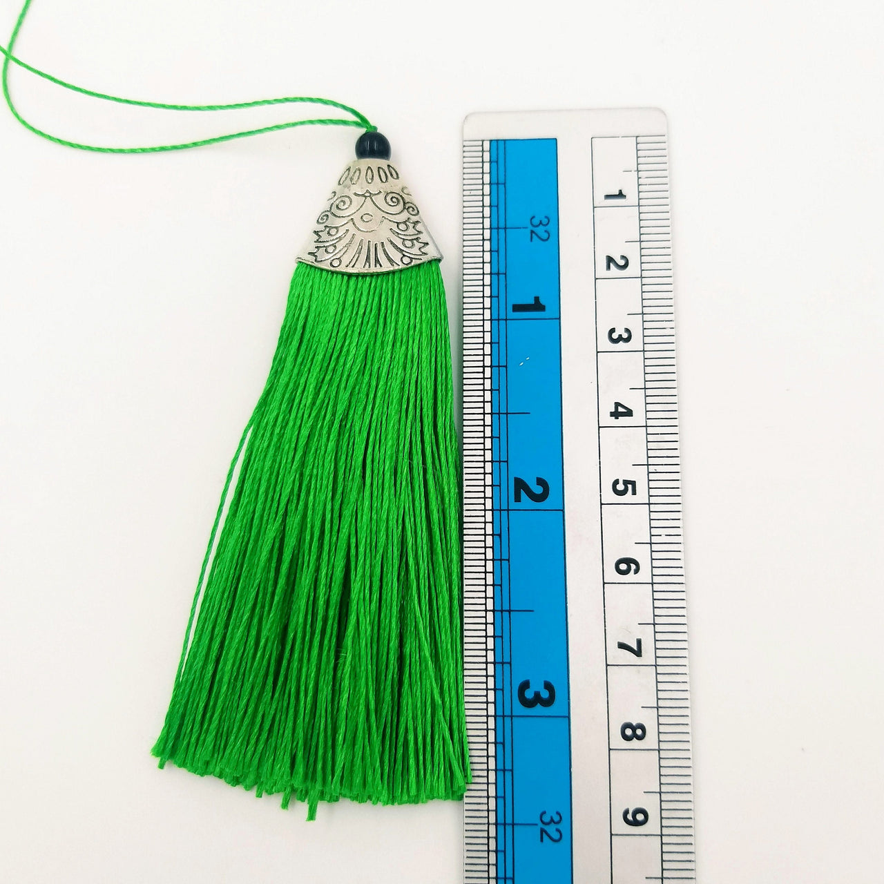 Green Tassels Artificial Silk Tassel with Cone Cap, Earring Tassel, Bridal Tassels