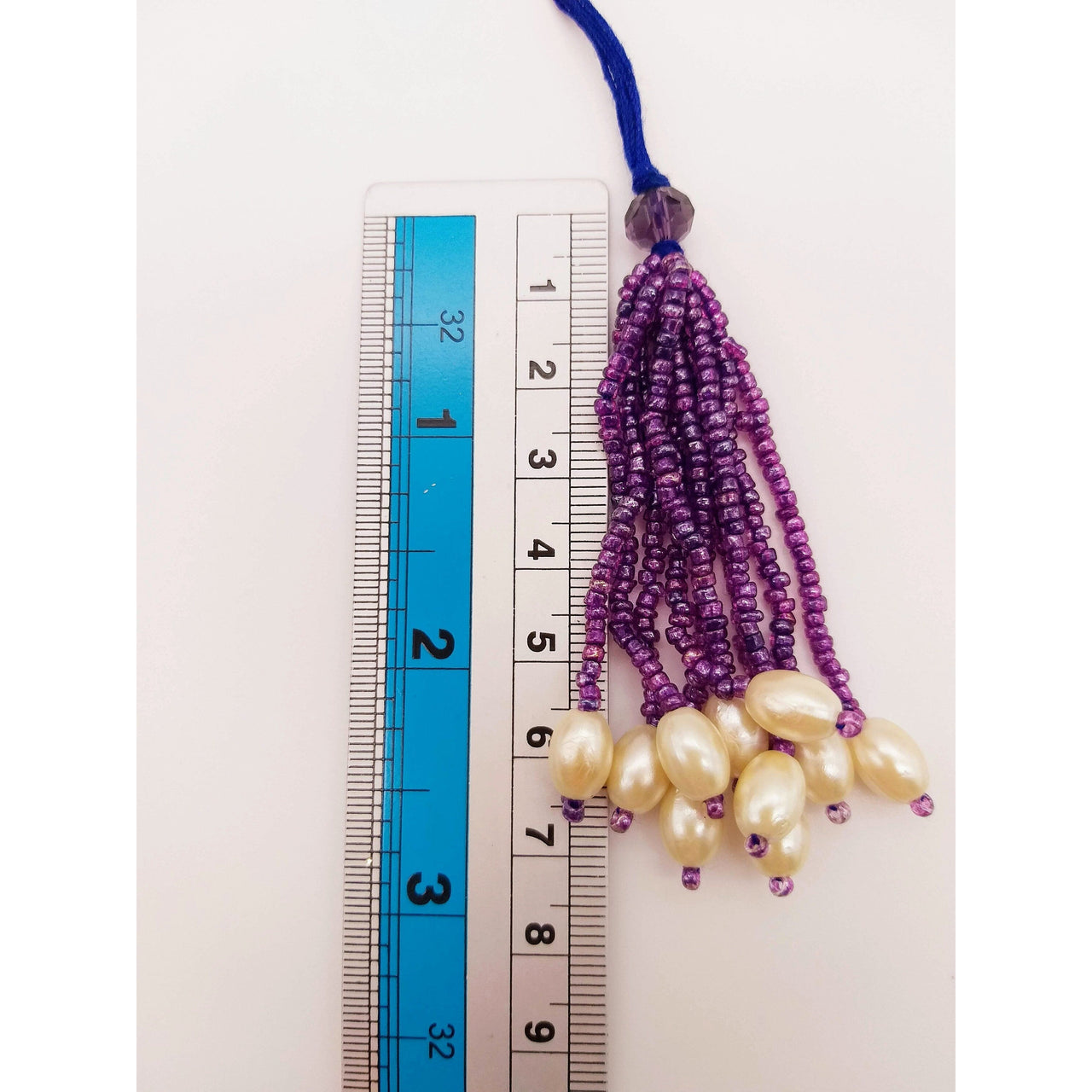 Violet Purple Bead Tassels Latkan, Indian Latkans, Beaded Danglers