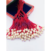 Thumbnail for Red and Purple Bead Tassels Latkan, Indian Latkans, Beaded Danglers
