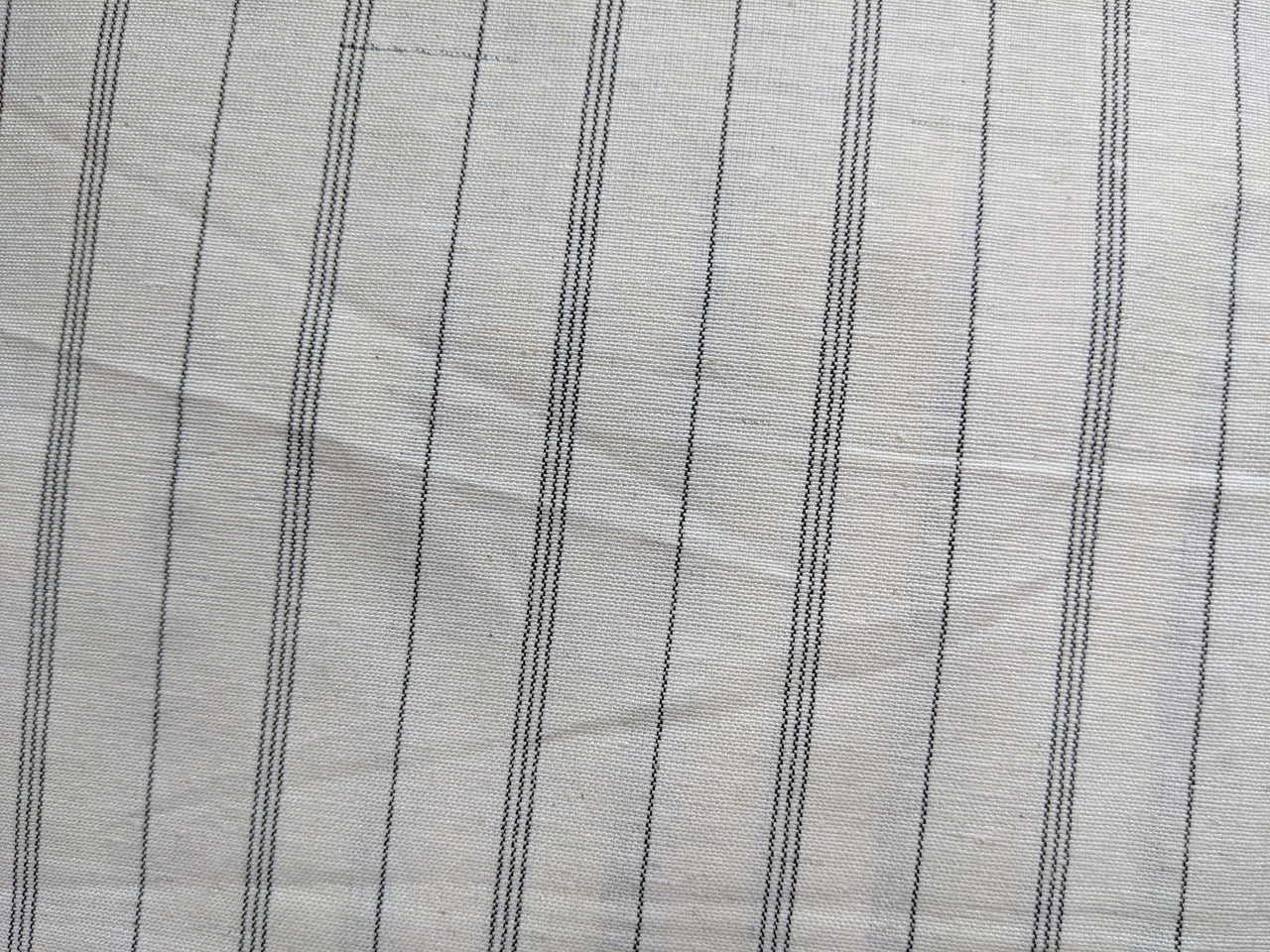 Off White Cotton Stripes Fabric, Striped Handloom Fabric, Quilting Fabric