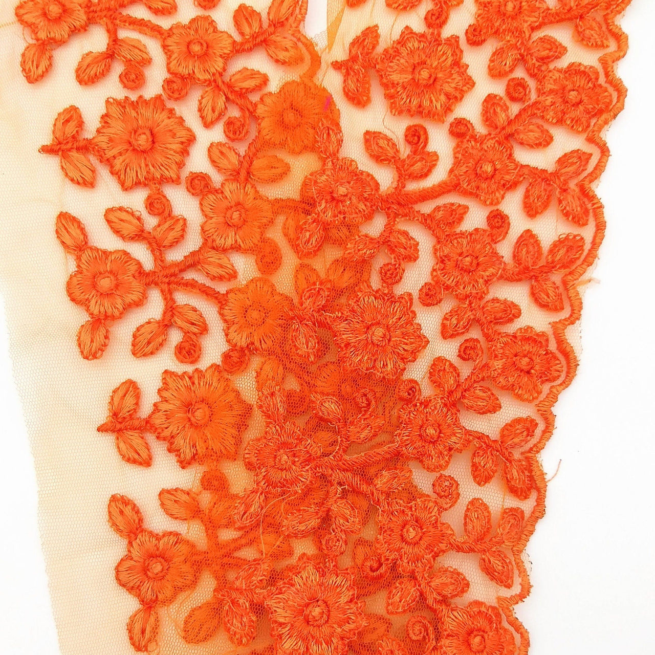 Orange Lace Fabric 