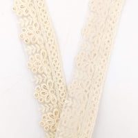 Thumbnail for Off White Net Lace Trim With Floral Embroidery And Gold Sequins, Sequinned Trim, Wedding Trim Bridal Trim