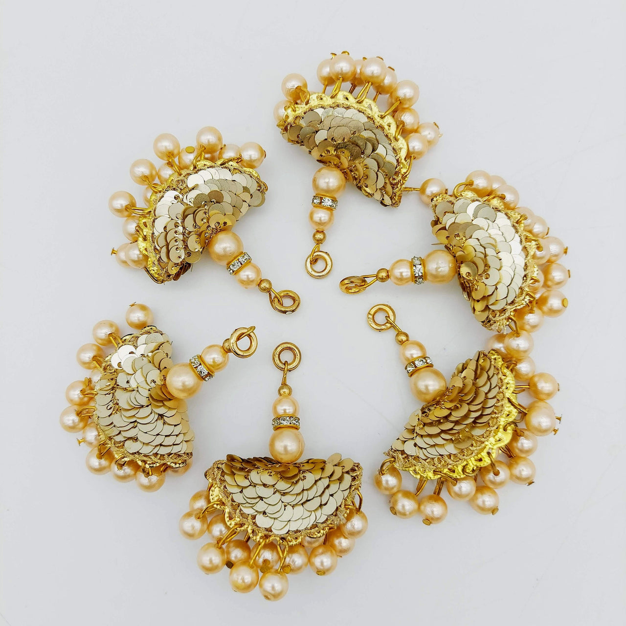 Gold Pearl Beads and Sequins Tassels Latkan, Indian Latkans, Blouse Latkan