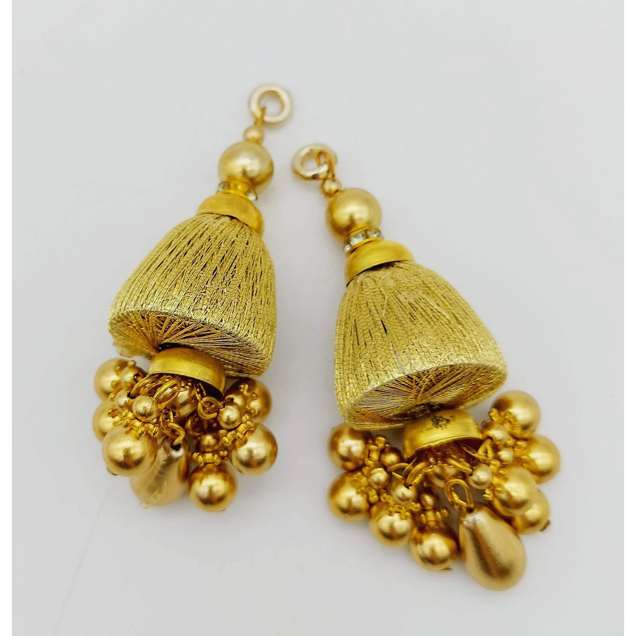 Handcrafted Gold Bead Tassels Latkan, Indian Latkans, Pearl Bell Tassels