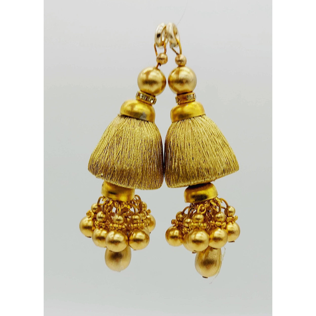 Handcrafted Gold Bead Tassels Latkan, Indian Latkans, Pearl Bell Tassels